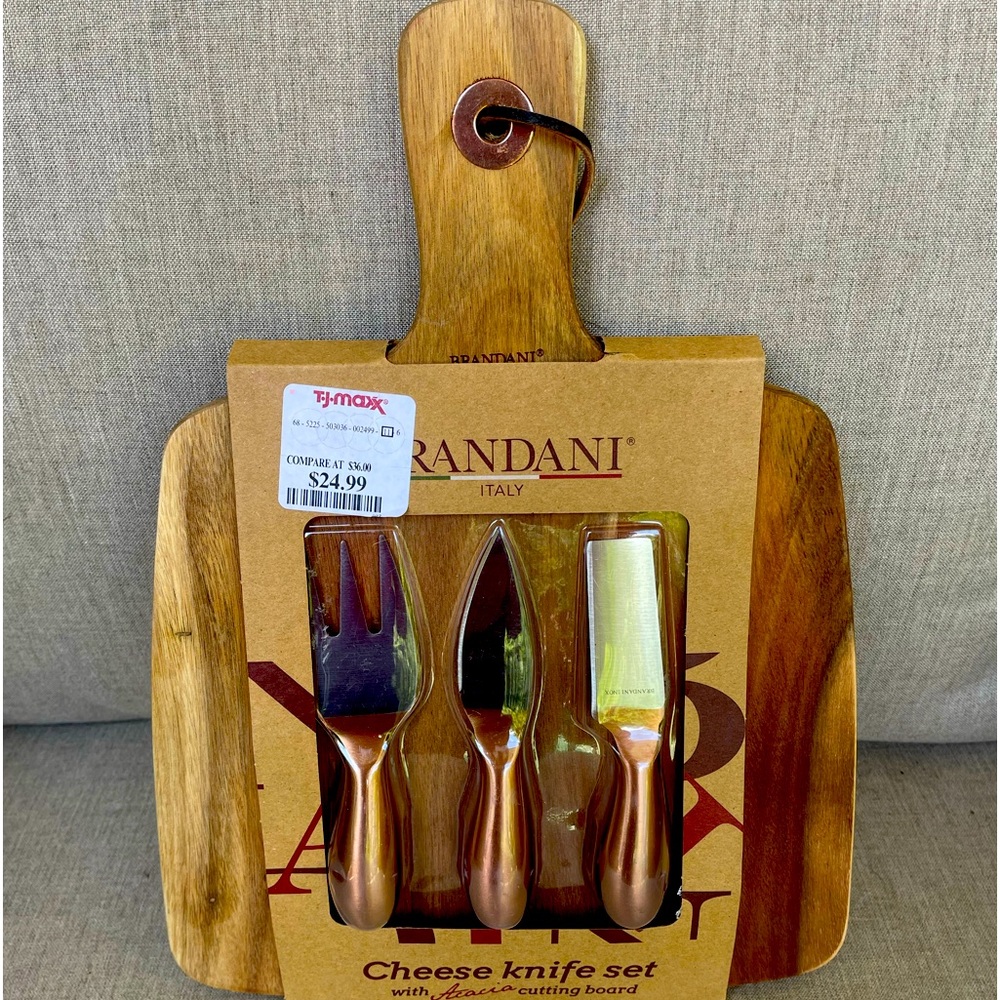 Cheese Knife Set with Acacia Cutting Board